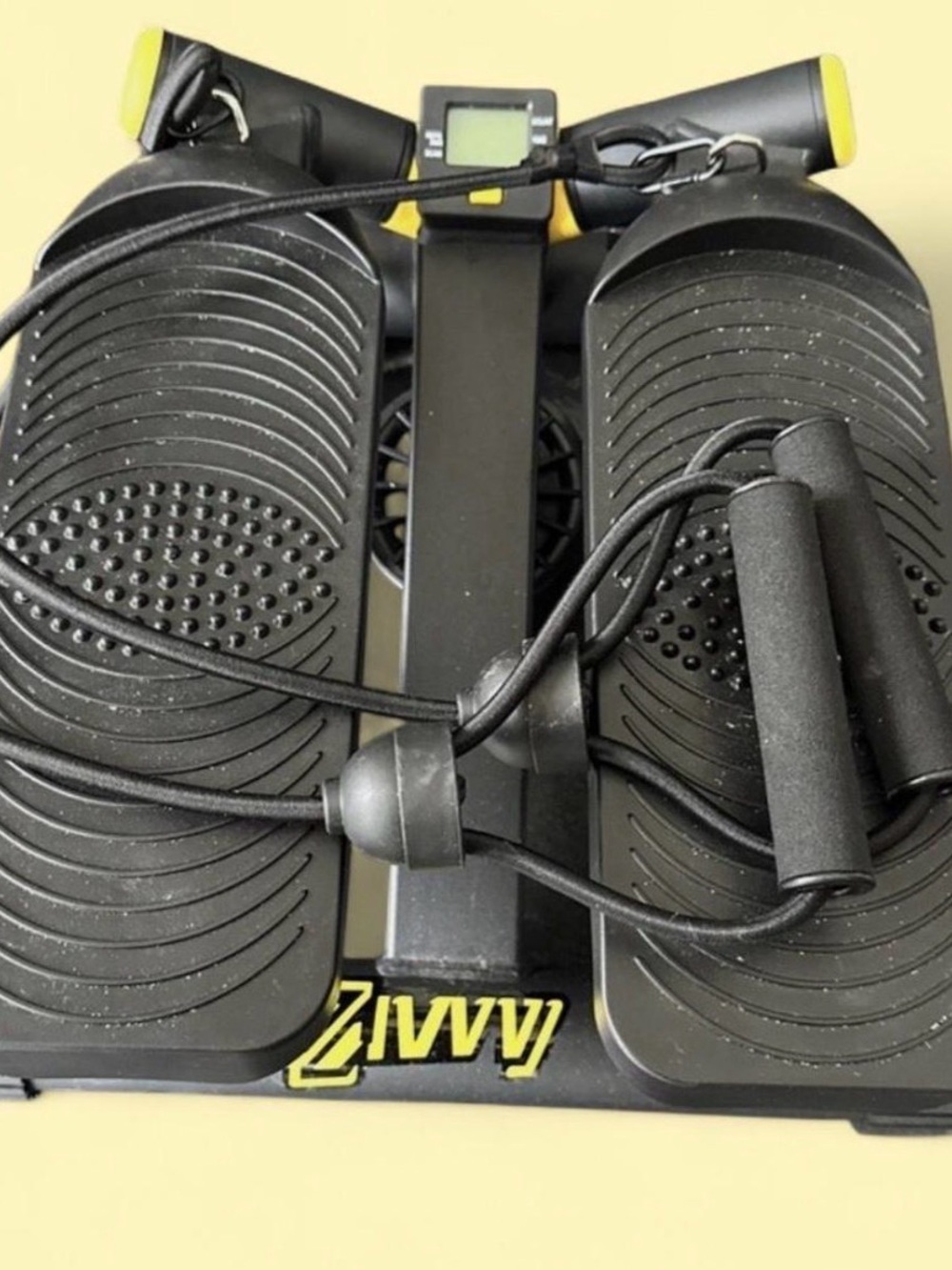 Black & Yellow Mini Stepper with Resistance Bands